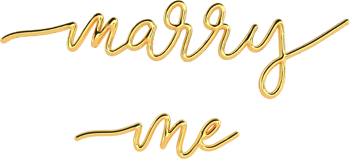 Marry Me Gold Typography